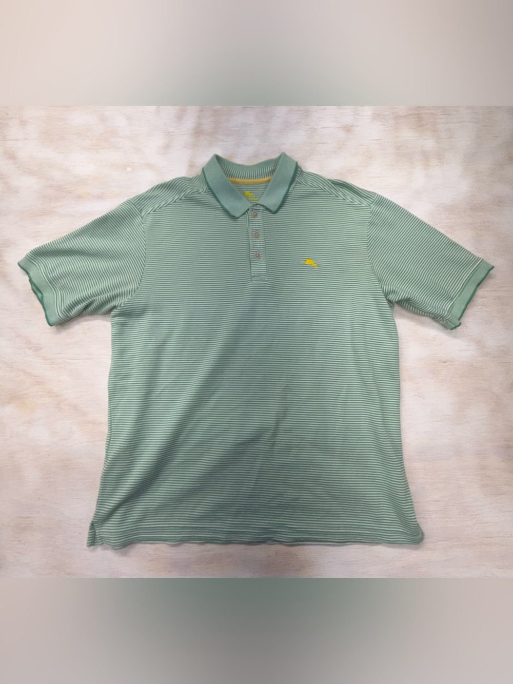 Tommy Bahama Forest Green Micro-Striped Polo Men’s Large
